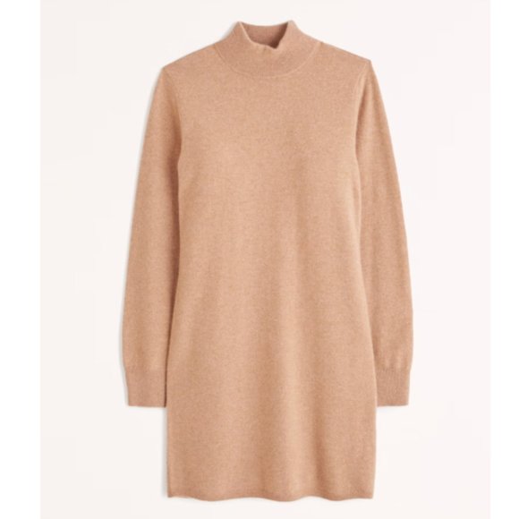 NEW! NWT Abercrombie Cashmere-Blend Mockneck Mini Sweater Dress - Size Petite XS - Picture 1 of 1